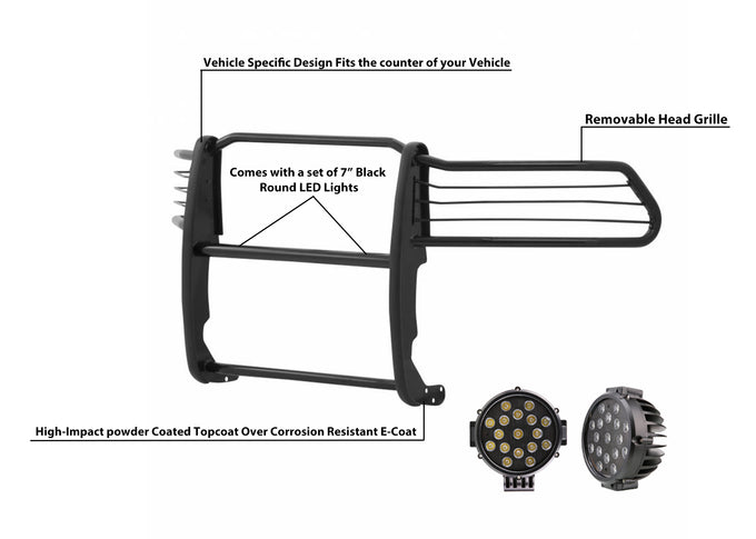 Grille Guard Kit <br>09-10 Dodge Ram 1500, 11-18 1500, 19-24 1500 Classic
