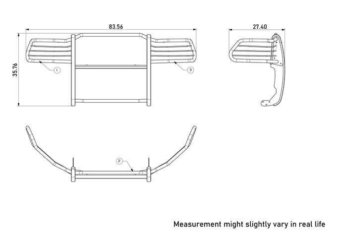 Grille Guard Kit <br>09-10 Dodge Ram 1500, 11-18 1500, 19-24 1500 Classic