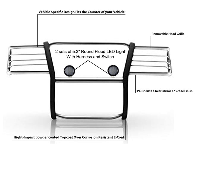 Grille Guard Kit <br>09-10 Dodge Ram 1500, 11-18 1500, 19-24 1500 Classic