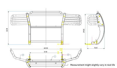 Grille Guard Kit <br>01-12 Ford Ranger Edge, 01-12