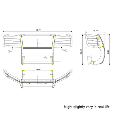 Grille Guard Kit <br>02-09 Chevy Trailblazer, 02-06 Trailblazer EXT