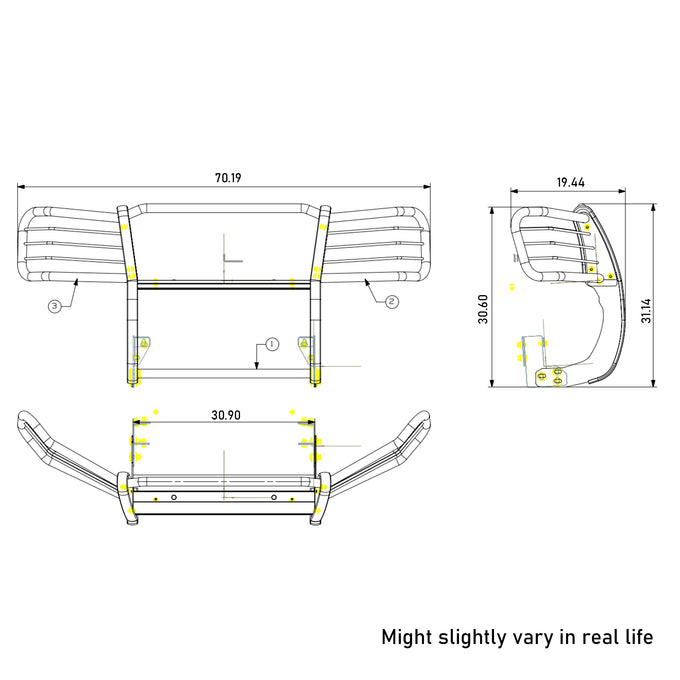 Grille Guard Kit <br>02-09 Chevy Trailblazer, 02-06 Trailblazer EXT