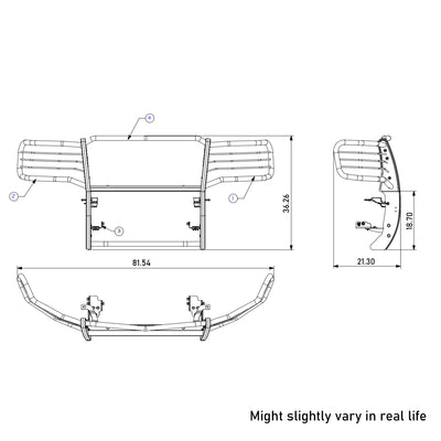 Grille Guard Kit <br>19-22 GMC Sierra 1500 Limited, 14-18