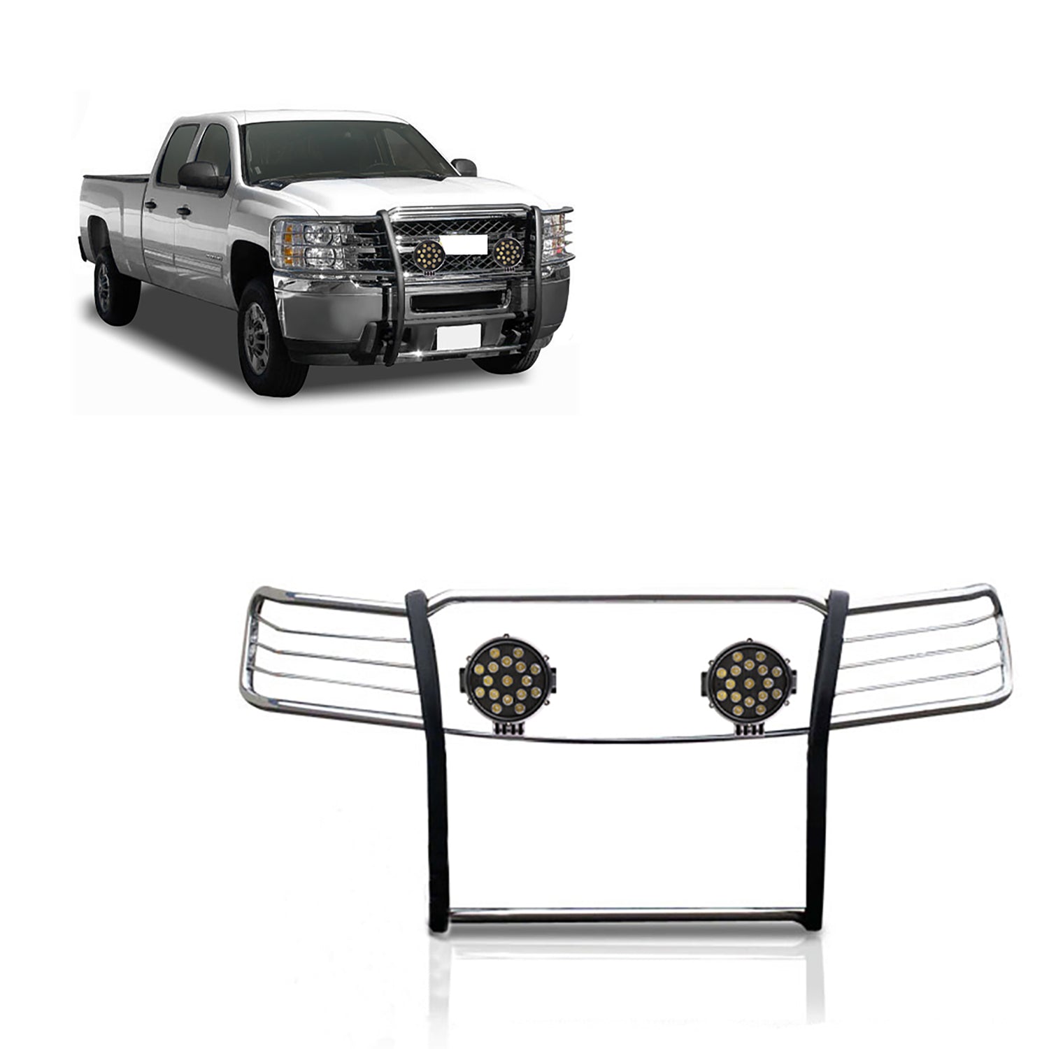 Grille Guard Kit <br>14-18 Chevy Silverado 1500, Includes 2019 1500 LD
