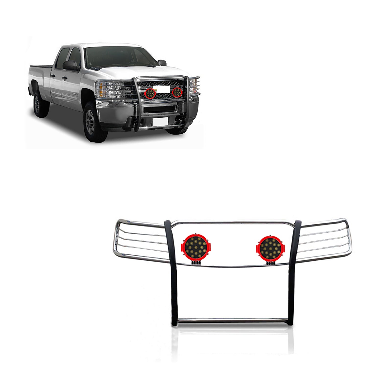 Grille Guard Kit <br>14-18 Chevy Silverado 1500, Includes 2019 1500 LD