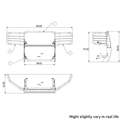 Grille Guard Kit <br>15-19 Chevy Silverado 2500, 3500 HD