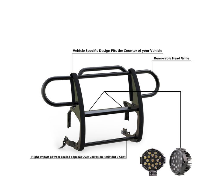 Grille Guard Kit <br>20-24 Jeep Gladiator, 18-24 Wrangler