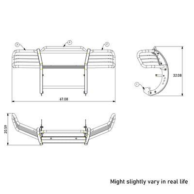 Grille Guard Kit <br>00-04 Nissan Frontier, 00-04 Xterra