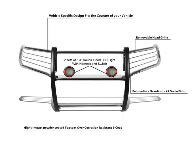 Grille Guard Kit <br>10-24 Toyota 4Runner