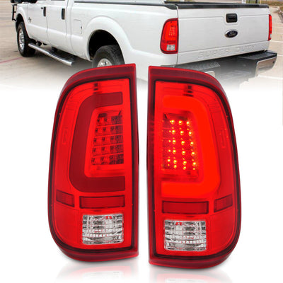 Chrome Housing Red/LED Taillights <br> 08-16 Ford F-250/350/450 Super Duty