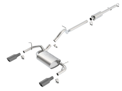 Touring Cat-Back Exhaust System <br> 12-17 Jeep Wrangler 3.6L V6 4-Door