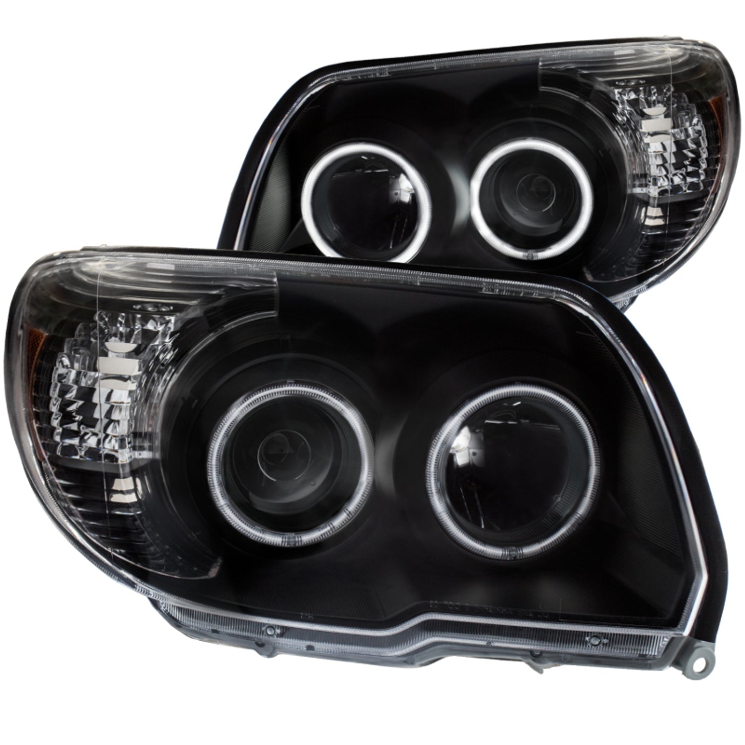 Black Projector Headlights w/RX Halo <br>06-09 Toyota 4Runner