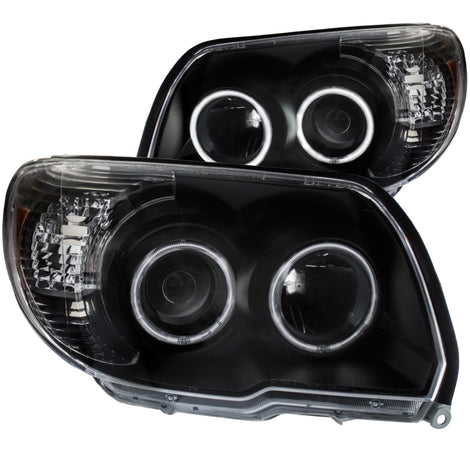 Black Projector Headlights w/RX Halo <br>06-09 Toyota 4Runner