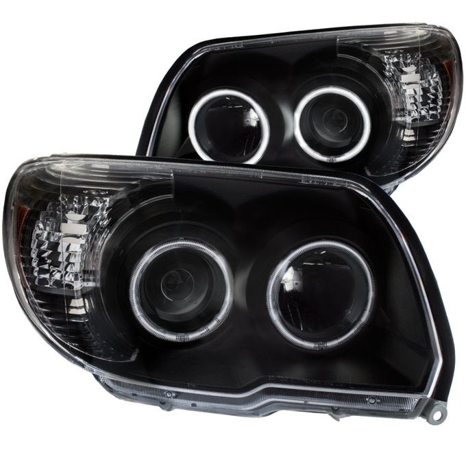 Black Projector Headlights w/RX Halo <br>06-09 Toyota 4Runner