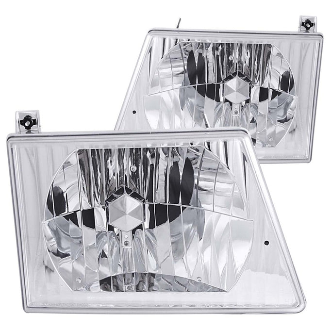 Chrome Crystal Headlights <br> 92-06 Ford E-150, E-250, E-350 Econoline