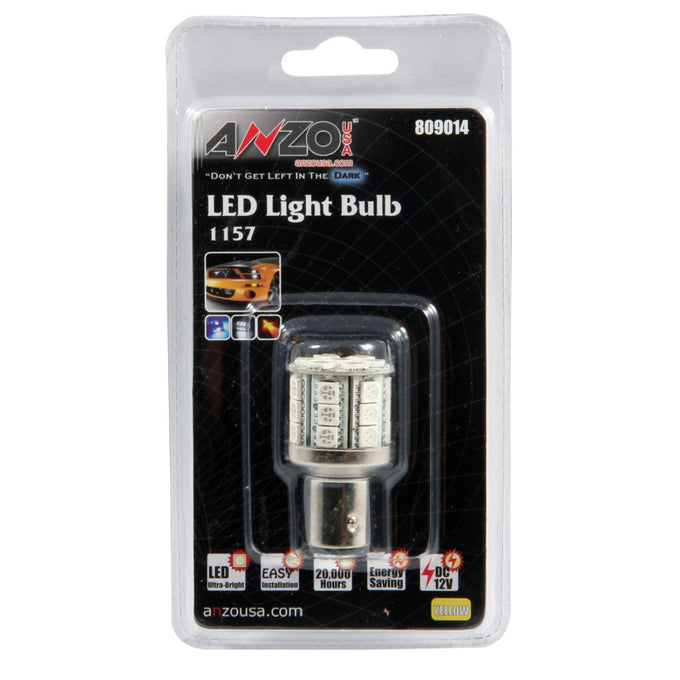 LED Bulbs 1157 Amber-28 LEDs 1 3/4in Tall<br> Universal