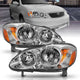 Chrome Amber Crystal Headlight <br> 05-08 Toyota Corolla
