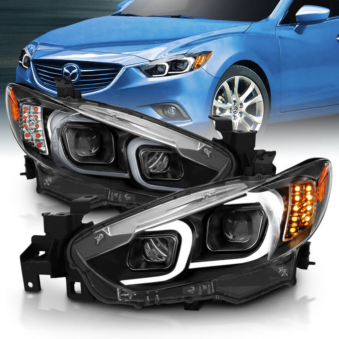 Black Projector Headlights Plank Style Design <br> 14-15 Mazda 6