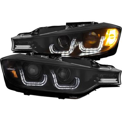 Black U-Bar Projector Headlights <br> 12-15 BMW 3 Series