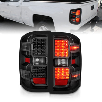 Black Housing LED Tail Lights <br> 15-19 Chevy Silverado 2500HD/3500HD