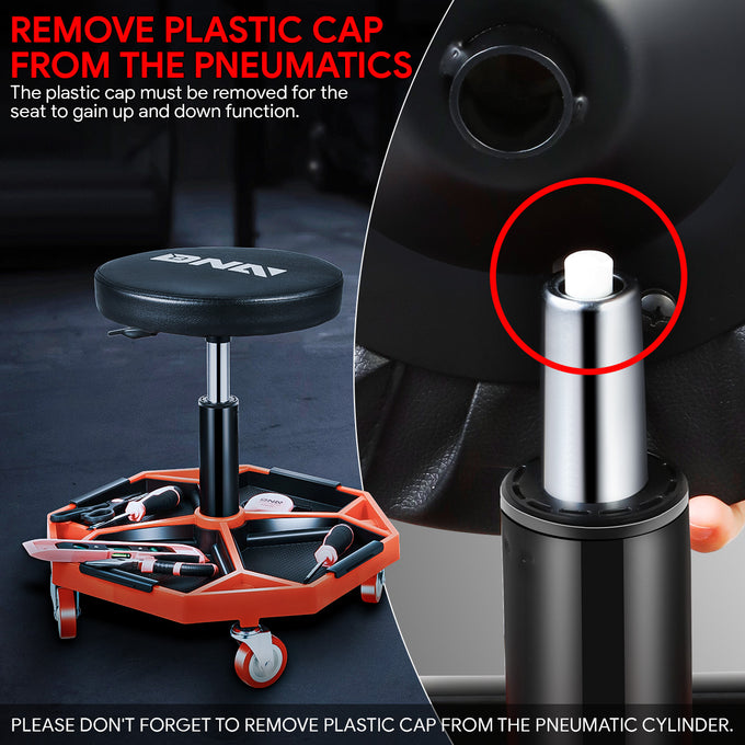 Roller Work Shop Pneumatic Seat Mechanic Stool w/Tool Tray