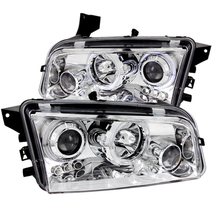 Chrome LED Halo Projector Headlights<br> 06-10 Dodge Charger