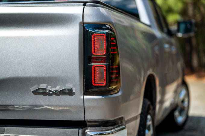Pair / Smoked XB LED Tail Lights <br> 19-24 Dodge Ram 1500
