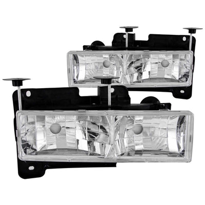 Chrome Crystal Headlights w/o Bulbs<br>88-98 Chevy GMC C/K/R/V-Series