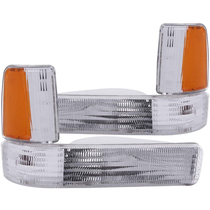 Chrome Parking Lights w/Amber Reflector<br> 91-96 Dodge Dakota