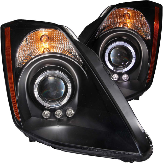 Black LED Halo Projector Headlights <br> 03-05 Nissan 350Z