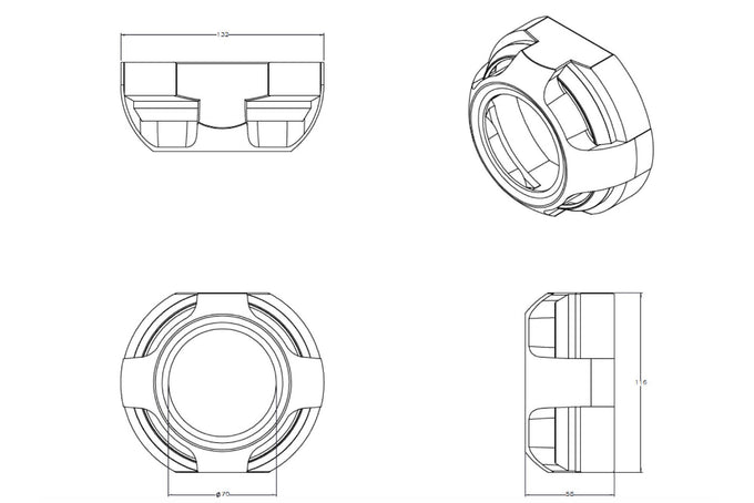 Apollo 2.0 Full Circle Projector Shroud <br>Universal