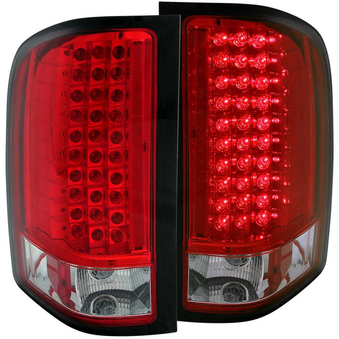 Red/Clear LED Taillights <br> 07-13 Chevy Silverado 1500 2500 3500 HD