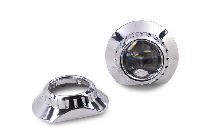 E46-R Extended Projector Chrome Shroud <br>Universal