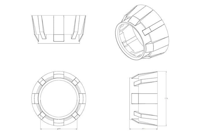 Gatling Gun 1.0 Projector Shroud <br>Lexus LS430, LS460