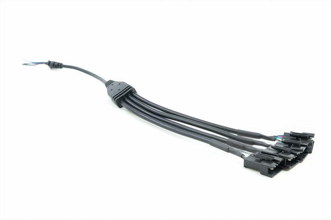 4 pin Splitter: Bare 4 Wire to 4x RGB 4P Female <br>Universal