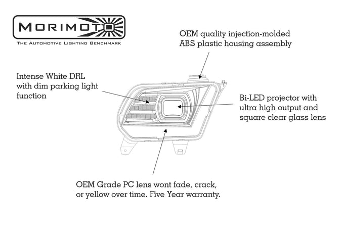XB LED Headlights (Pair) <br> 10-12 Ford Mustang
