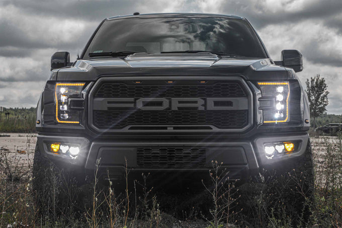 XB LED Headlights (Pair/ASM/Amber DRL)<br>15-17 Ford F150