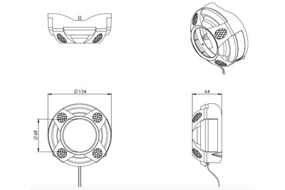 Panamera 1.0 Projector Shroud White/Amber LED Switchback<br>Universal