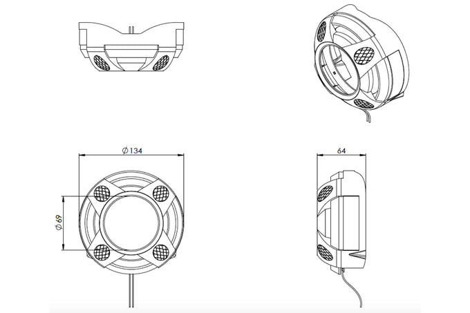 Panamera 1.0 Projector Shroud White/Amber LED Switchback<br>Universal