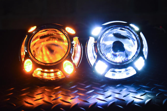 Panamera 2.0 Projector Shroud White/Amber LED Switchback<br>Universal