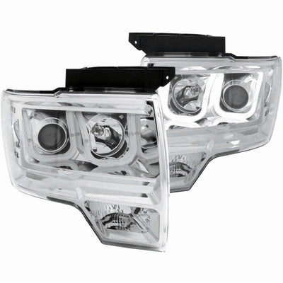 Chrome U-Bar Projector Headlights <br> 09-14 Ford F-150