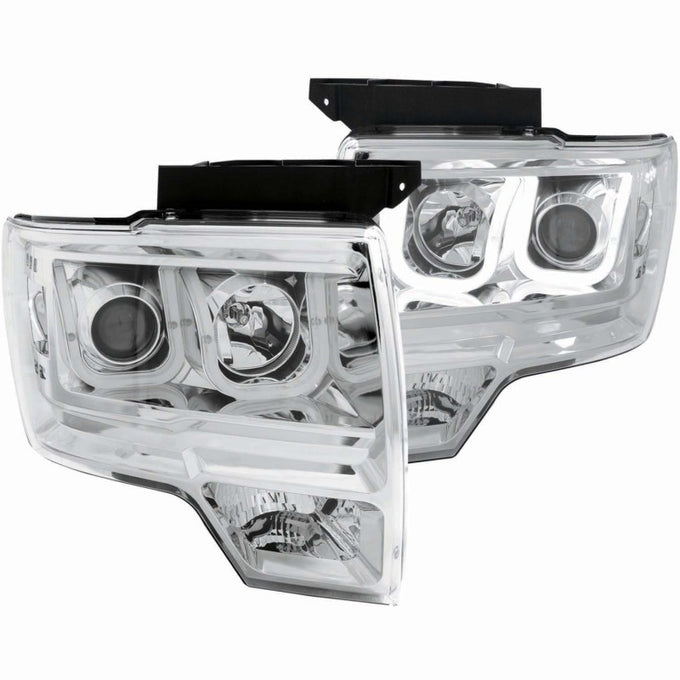 Chrome U-Bar Projector Headlights <br> 09-14 Ford F-150