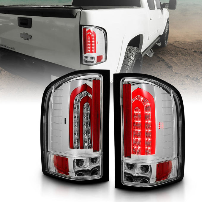 Chrome LED Taillights <br> 07-13 Chevy Silverado 1500 2500 3500