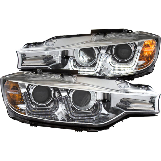 Chrome LED U-Bar Projector Headlights<br> 12-15 BMW 3 Series