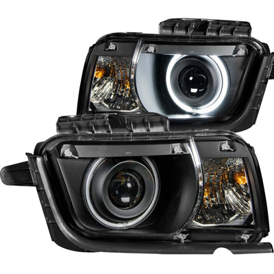 Black LED Halo Projector Headlights <br> 10-13 Chevy Camaro