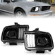Black Housing LED DRL Projector Headlights <br> 05-09 Ford Mustang