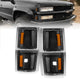 Black Housing Amber Reflector Corner Lights <br> 94-98 Chevy Blazer, C/K 1500 2500