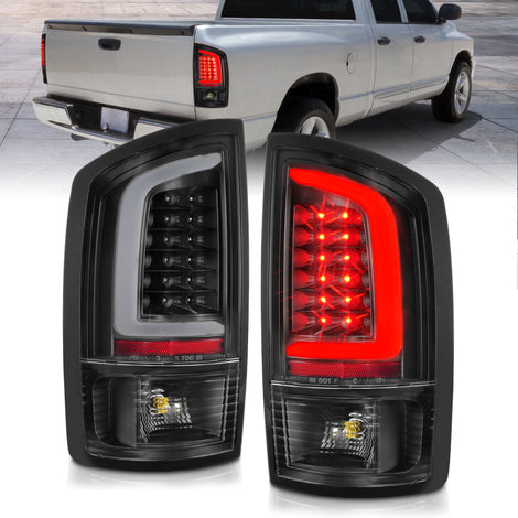 Black Housing LED Tail Lights w/Light Bar <br>02-06 Dodge Ram 1500 2500 3500