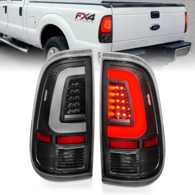 Black Housing LED Taillights <br> 08-16 Ford F-250