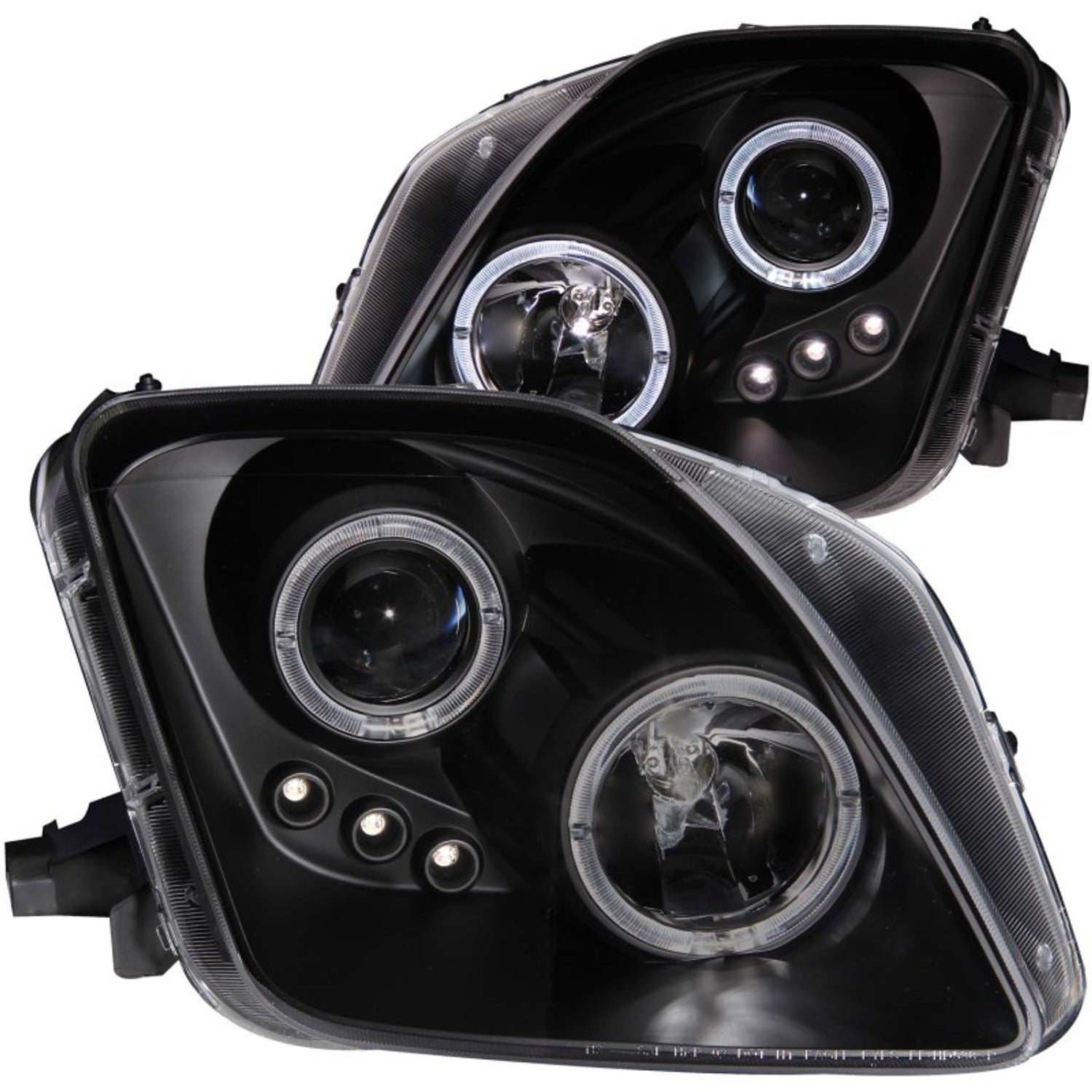 Black LED Halo Projector Headlights <br> 97-01 Honda Prelude